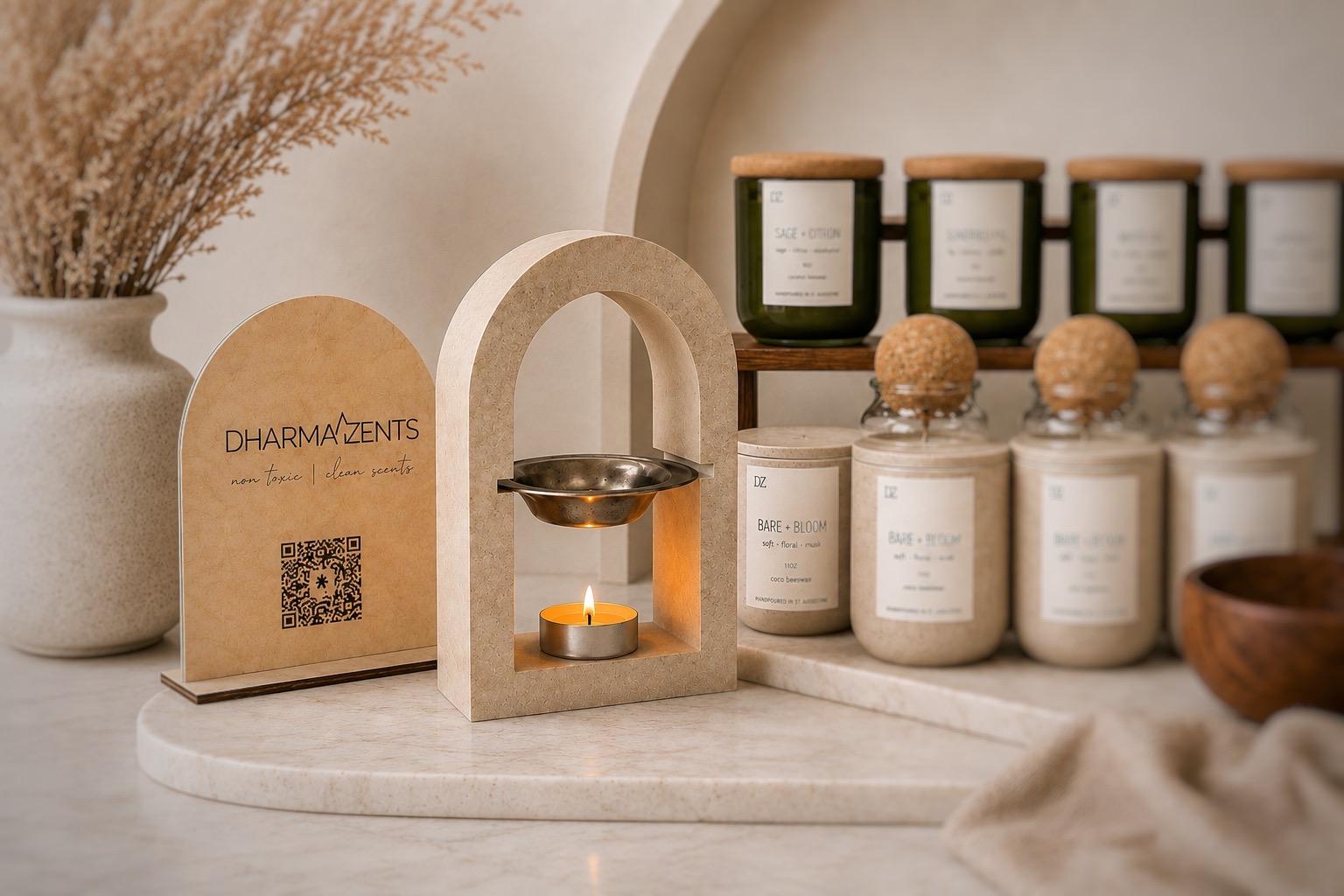 Dharmazents candle display
